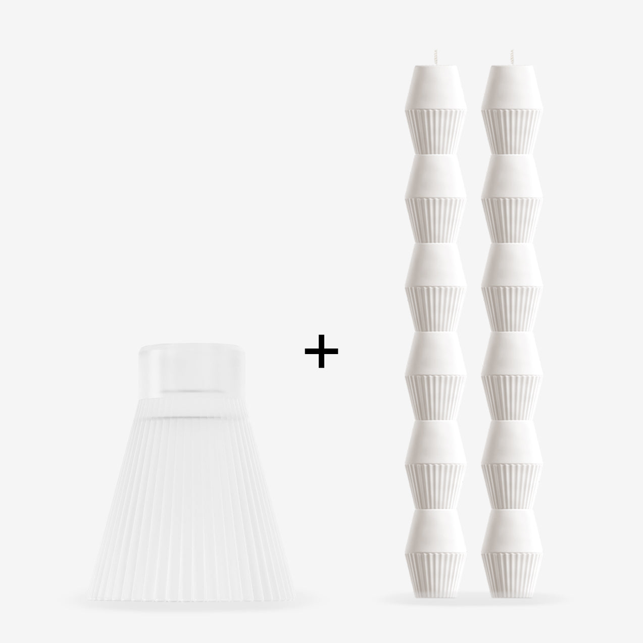 ZAI Geometric Pillar Candle in Ivory